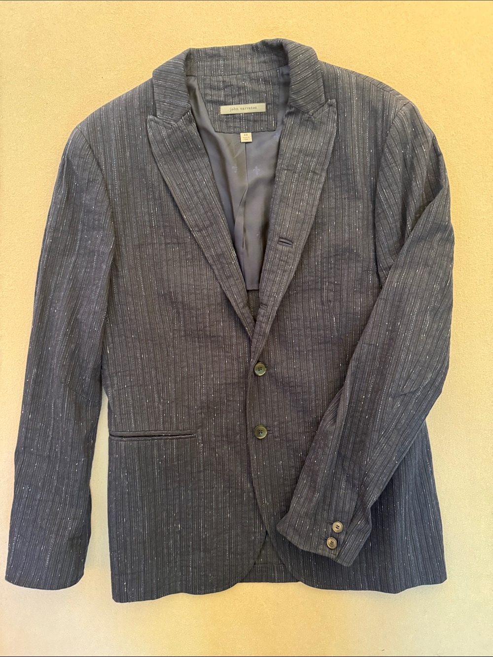 John Varvatos Italian Unlined Blazer Blue Stripe EU 48 / US 38 Fall Blazer